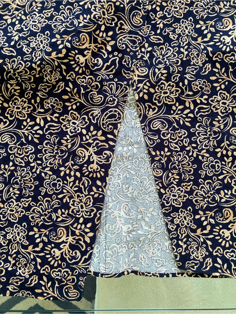 ZARA Navy Peach Floral Ruched Cotton Midi Skirt! 🐚 - Picture 13 of 16